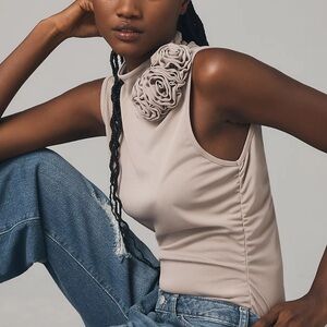 WAYF 3D Floral Mock-Neck Tank